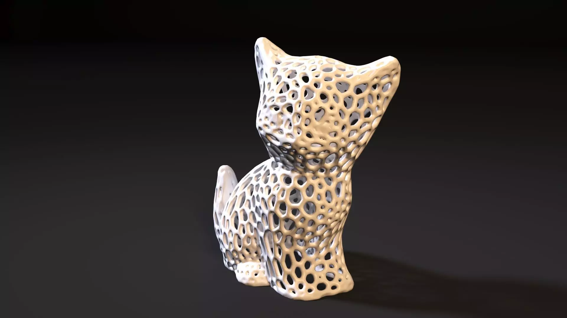 Kitten Voronoi 3D print model