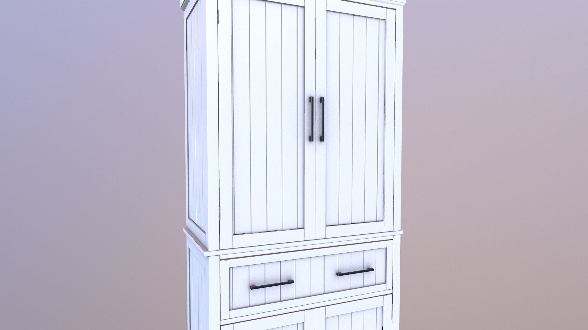 Modern white cabinet 3D model_9