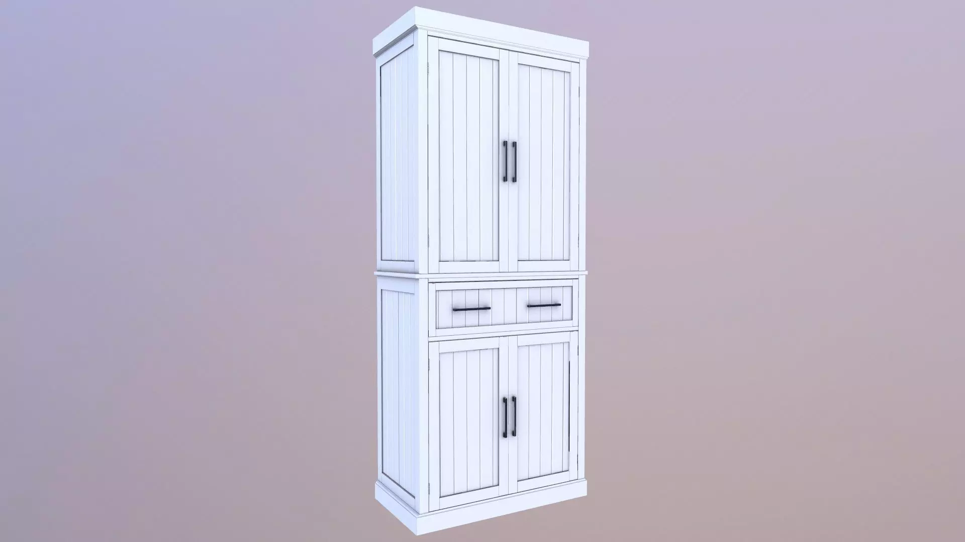 Modern white cabinet 3D model_0