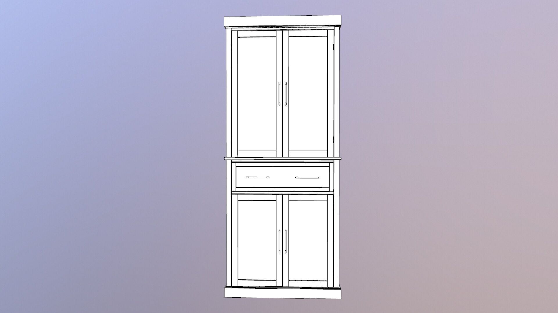 Modern white cabinet 3D model_12