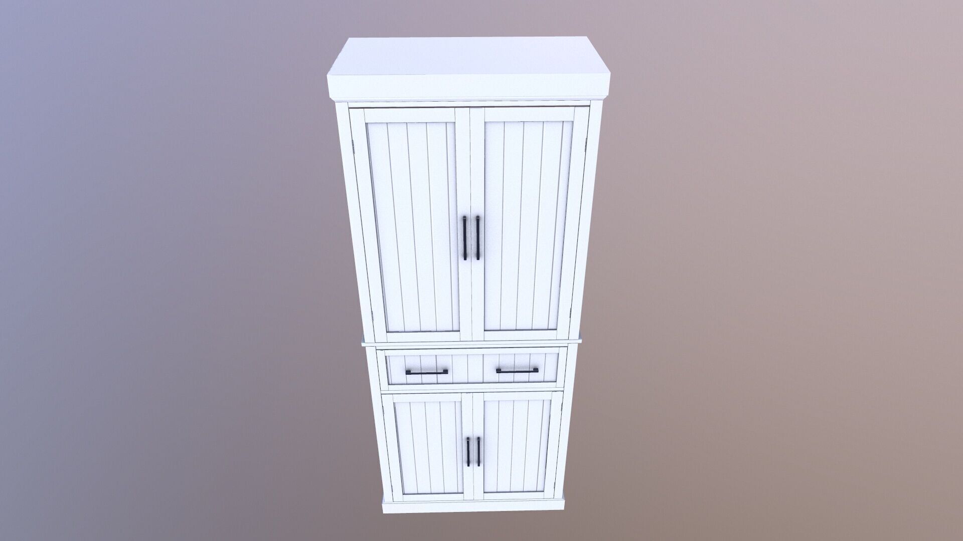 Modern white cabinet 3D model_10
