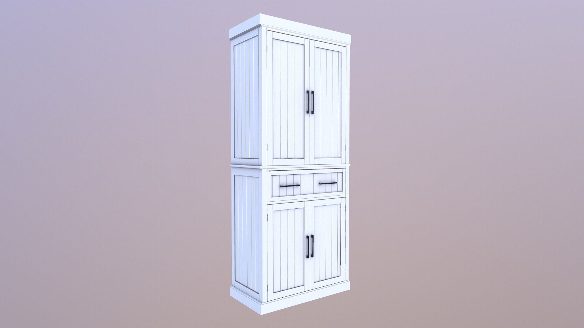 Modern white cabinet 3D model_7