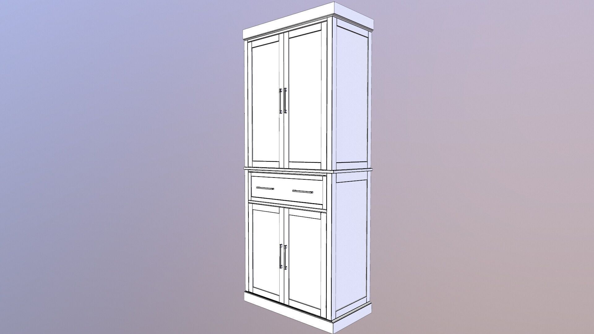 Modern white cabinet 3D model_13