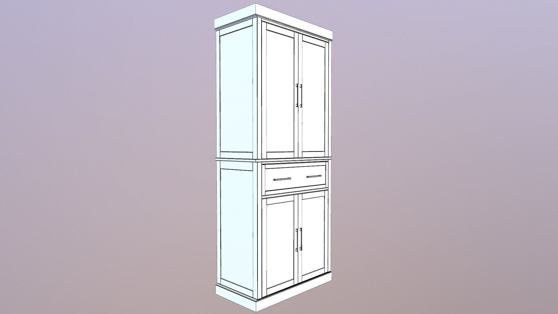 Modern white cabinet 3D model_11