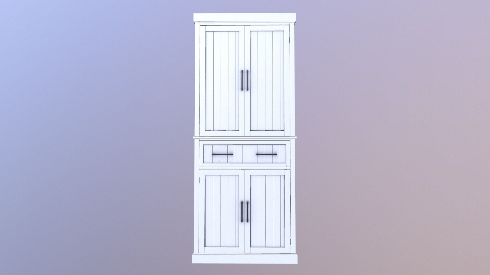 Modern white cabinet 3D model_2