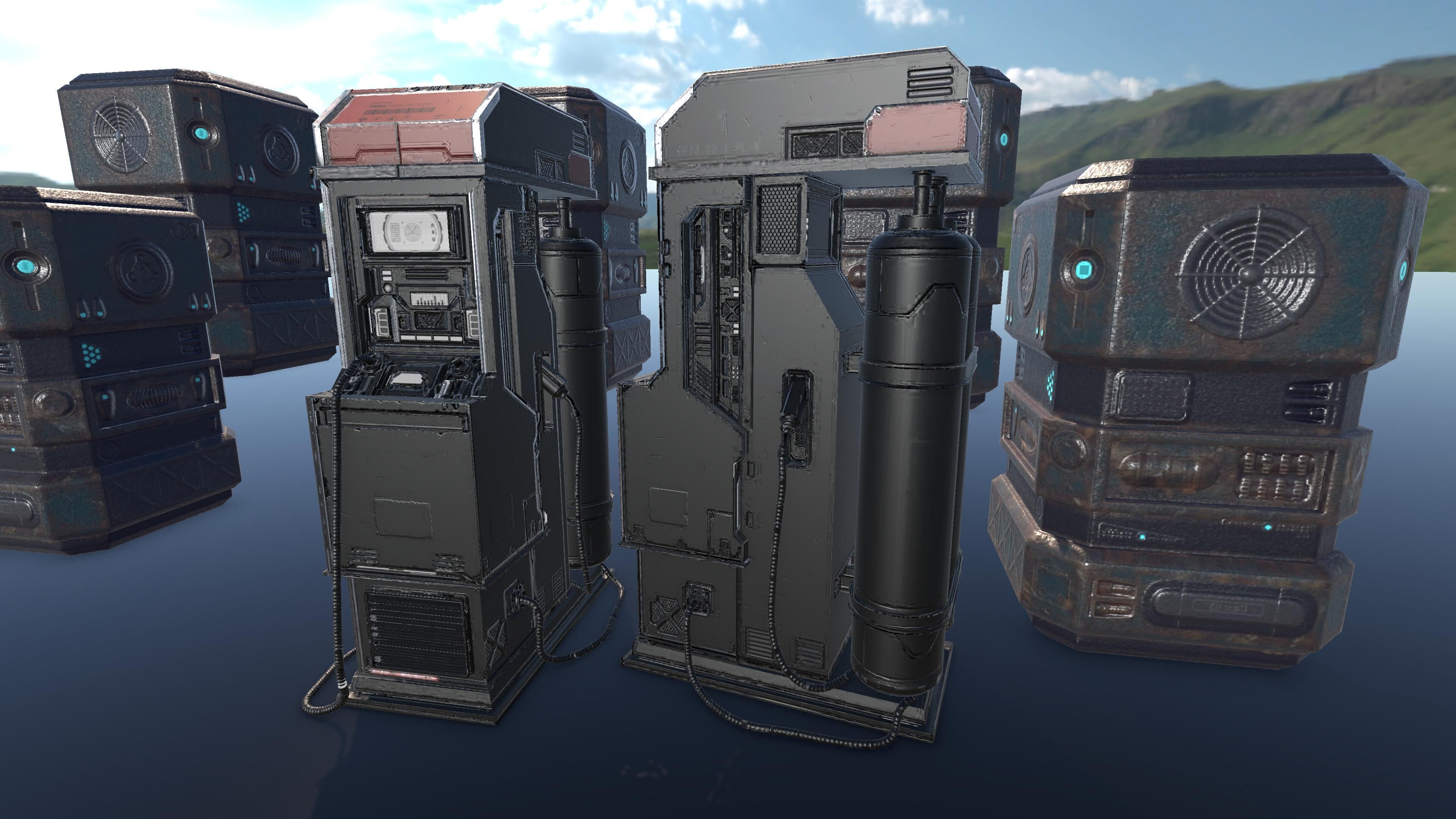 Sci-Fi Robots and Props Pack Low Poly Unity and Blender and FBX Low-poly 3D model_10