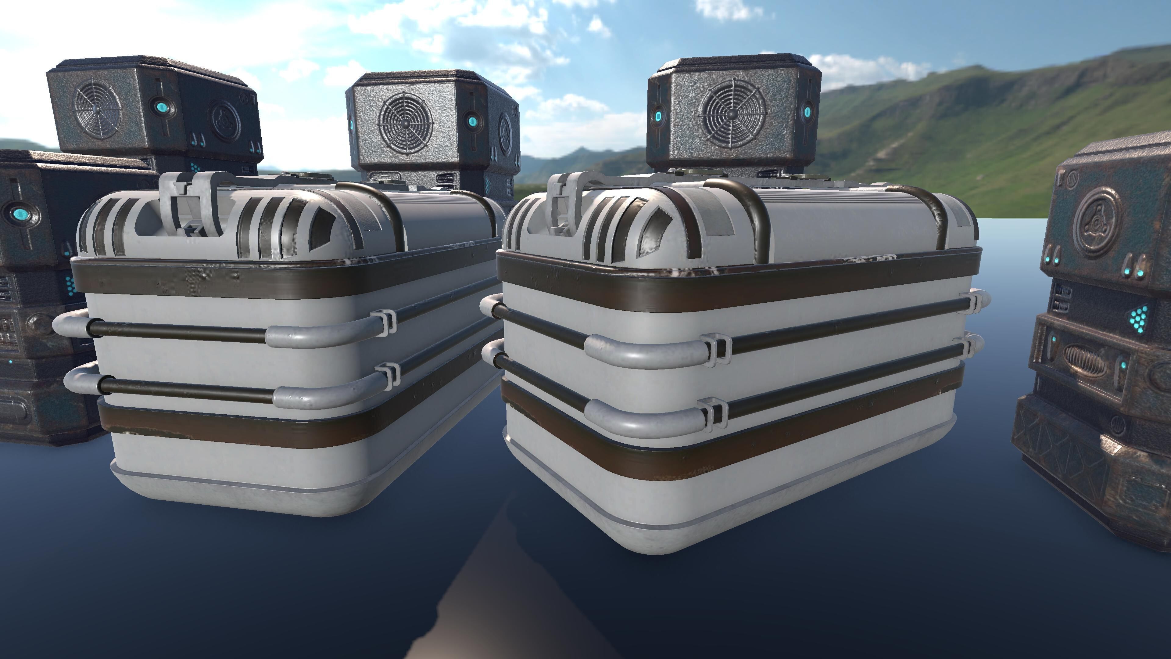 Sci-Fi Robots and Props Pack Low Poly Unity and Blender and FBX Low-poly 3D model_4