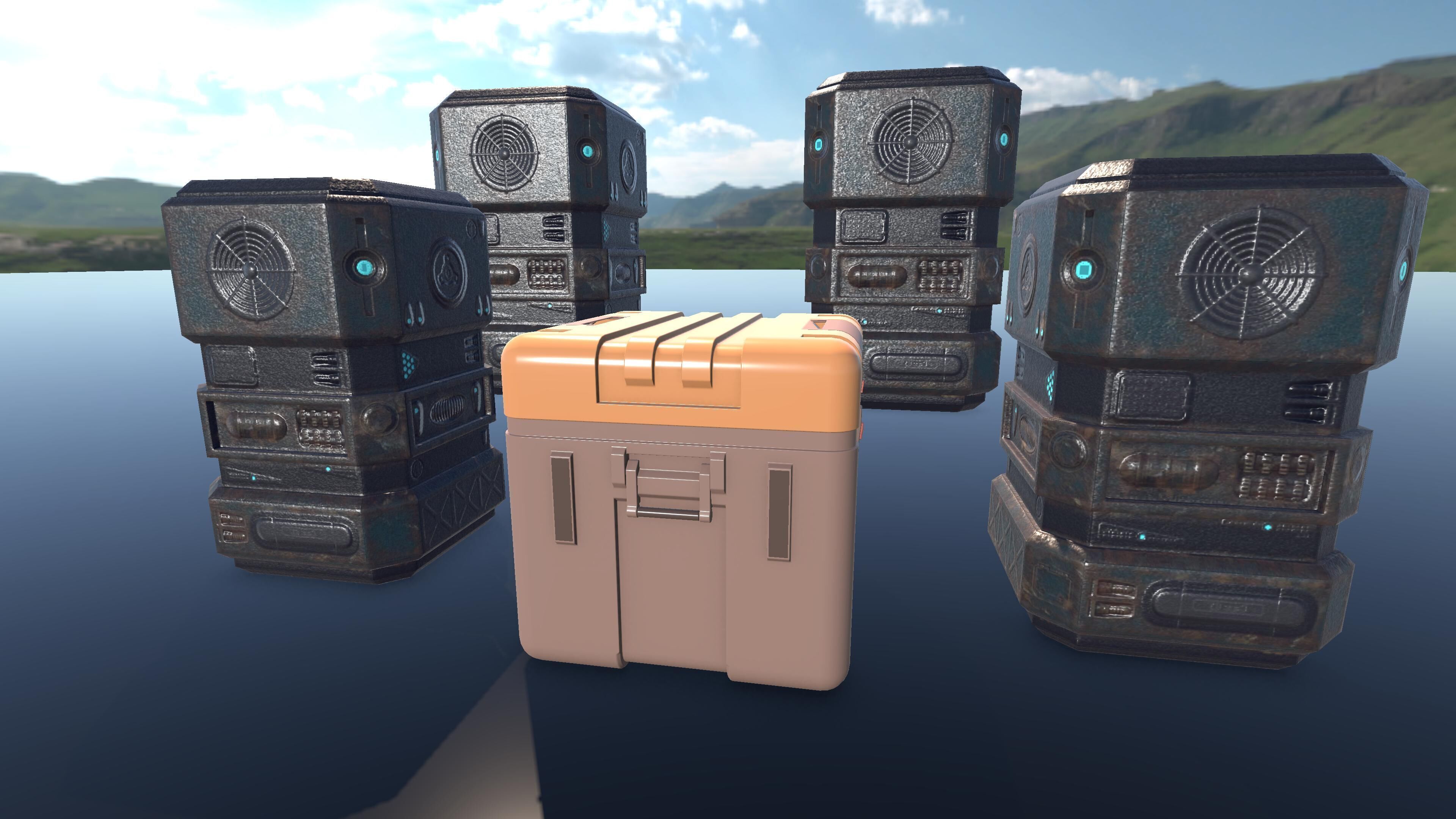 Sci-Fi Robots and Props Pack Low Poly Unity and Blender and FBX Low-poly 3D model_6