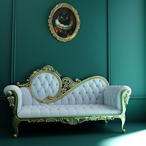 French Style Pune Settee Sofa - Chesterfield Surface 3D model