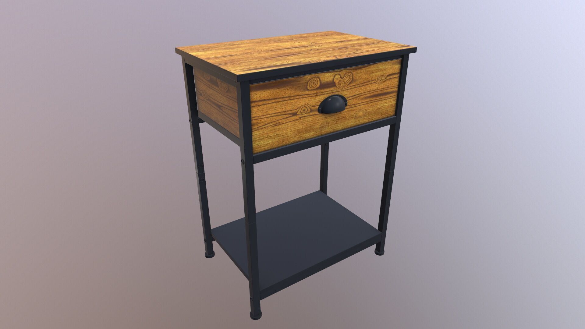 Wooden Side Table 3D model_8