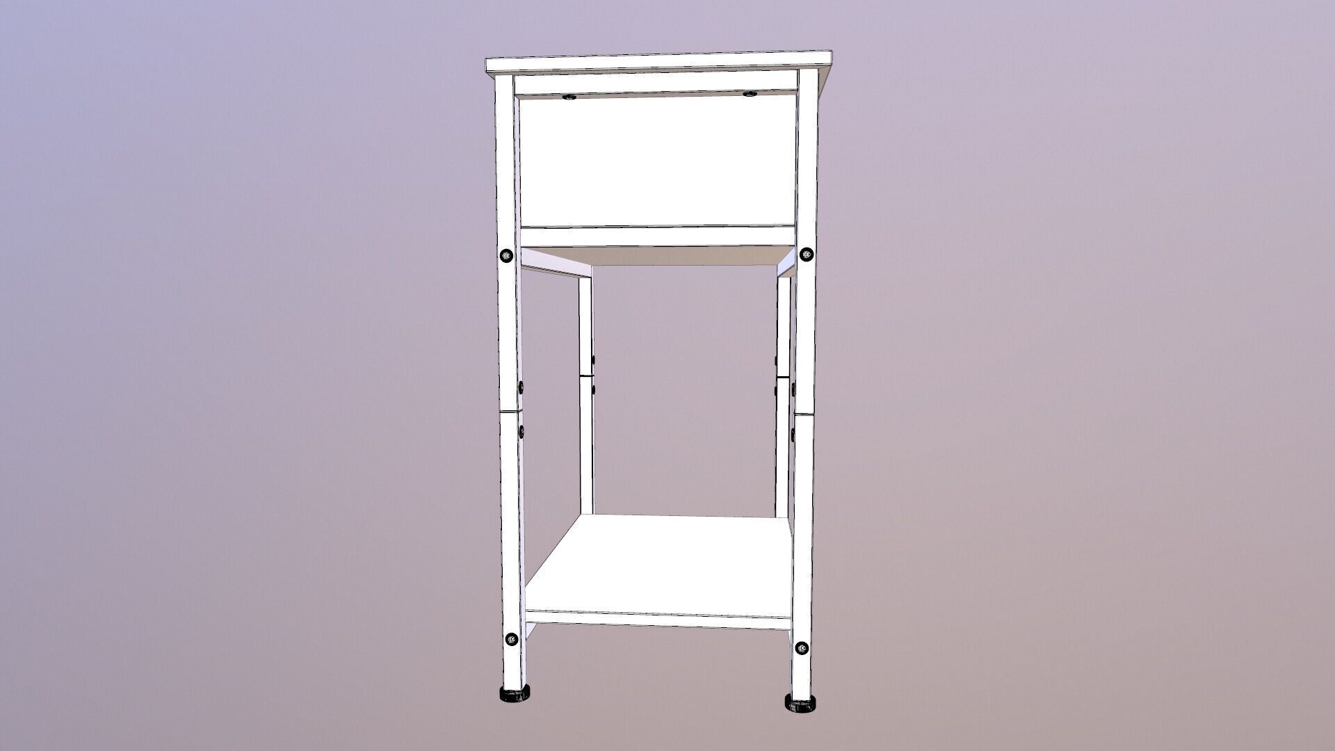 Wooden Side Table 3D model_11