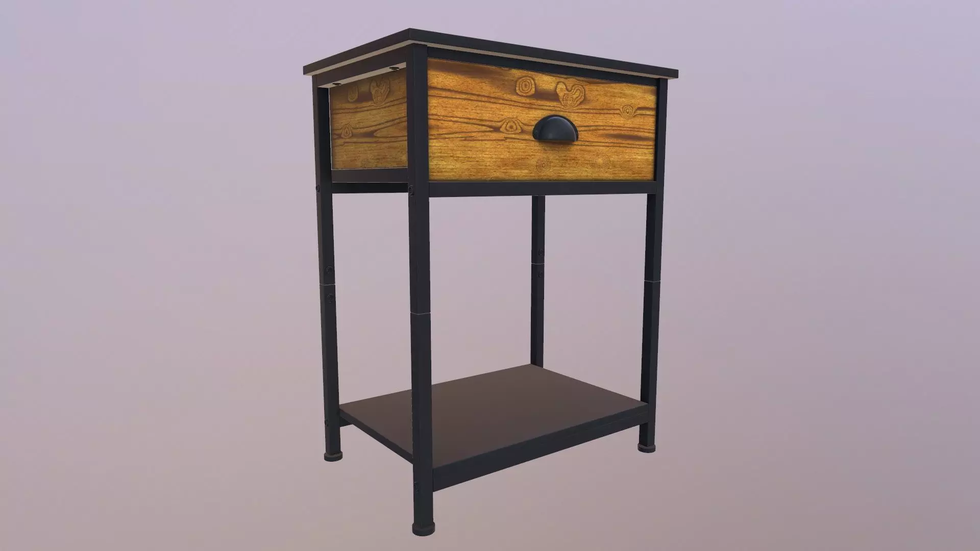 Wooden Side Table 3D model_0