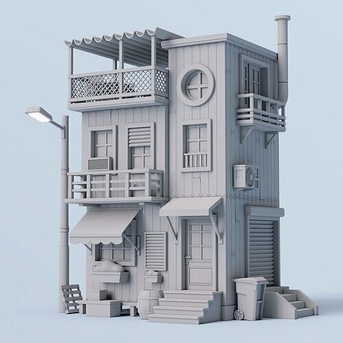 tiny house poly 3D print model