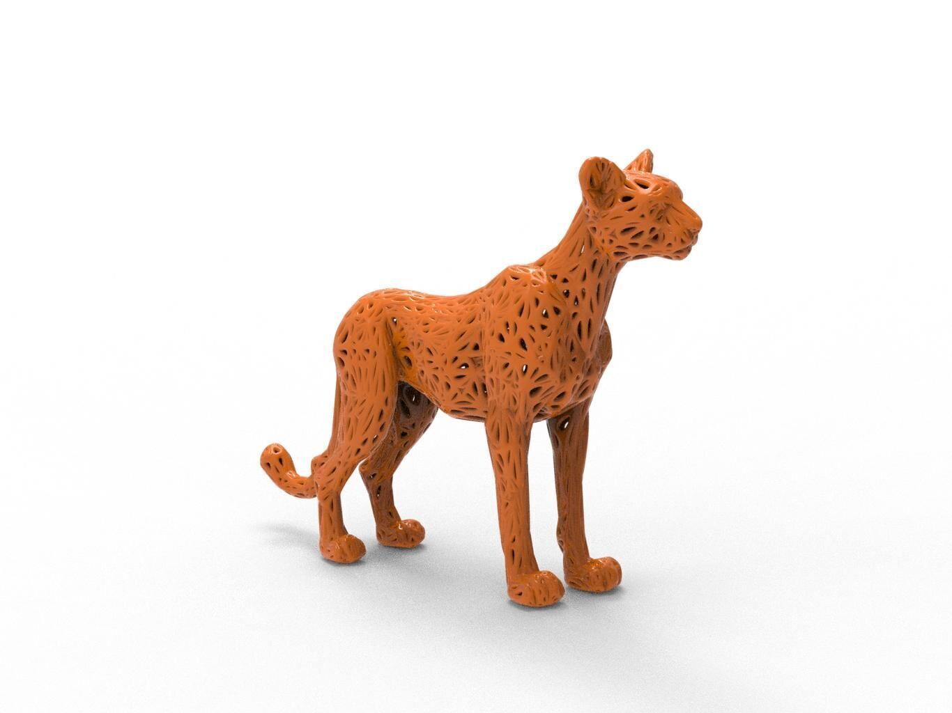 Cheetah Voronoi Style 3D print model_2