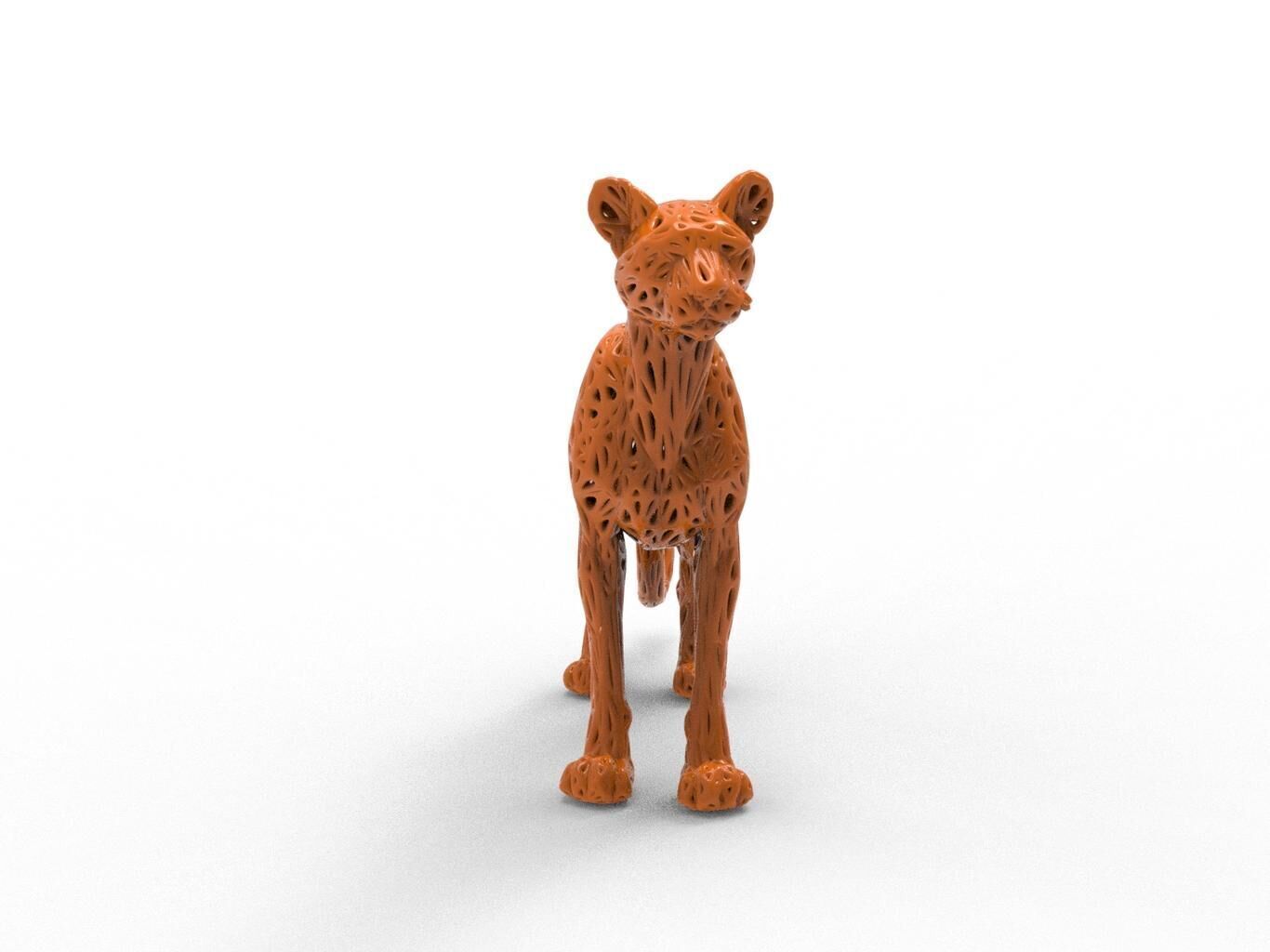 Cheetah Voronoi Style 3D print model_3