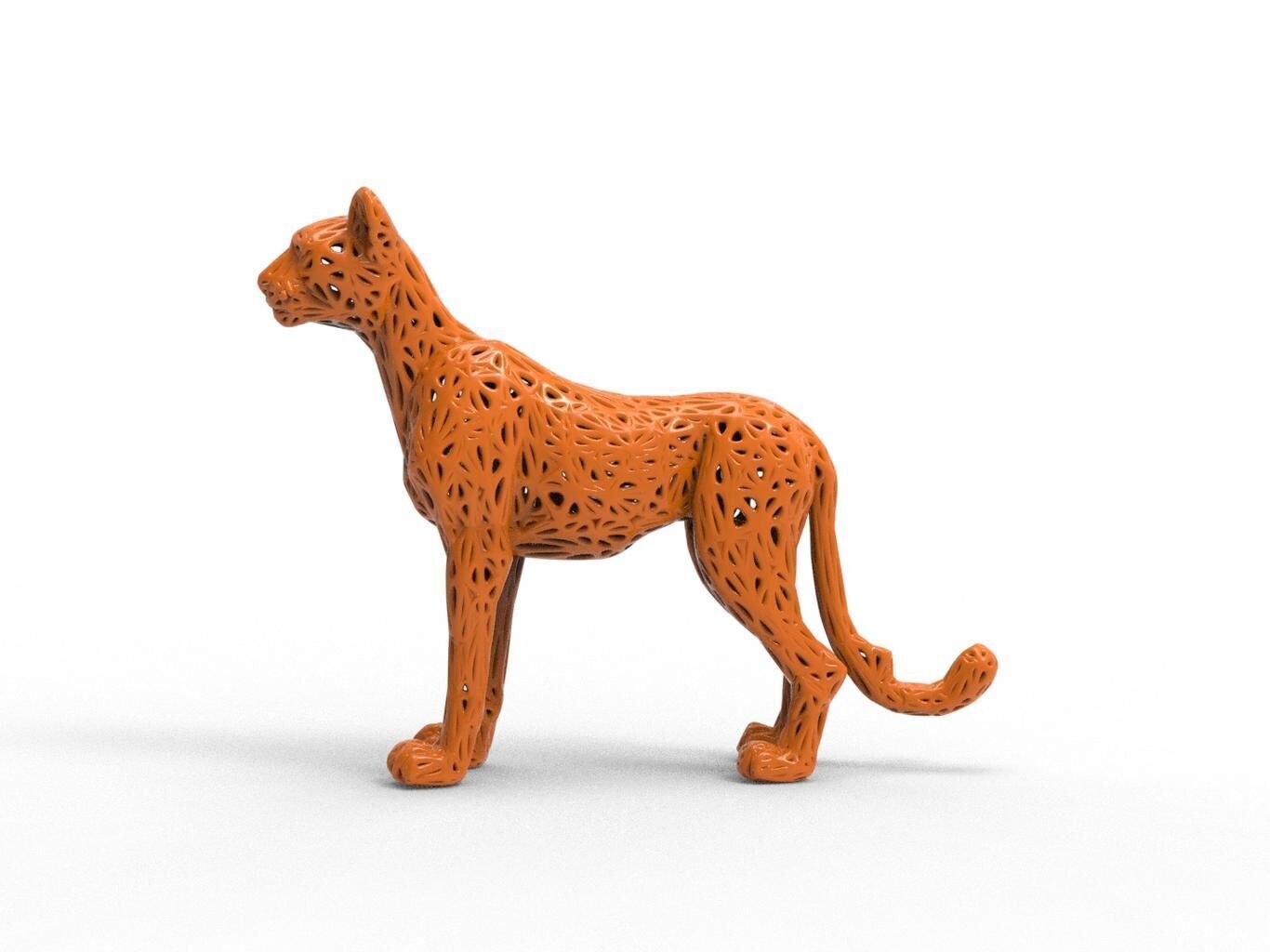 Cheetah Voronoi Style 3D print model_1