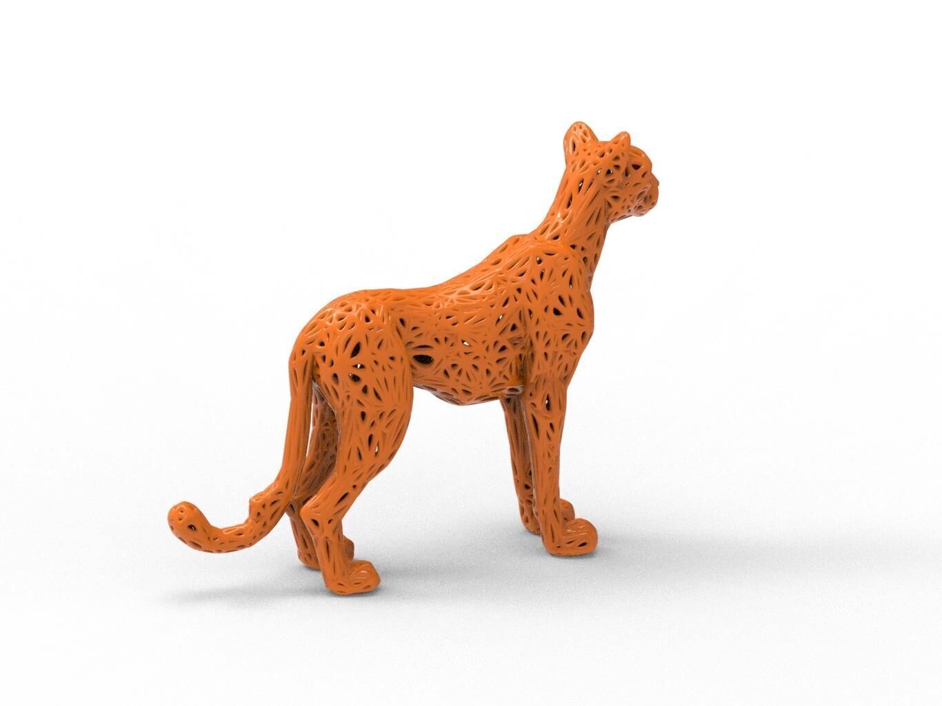 Cheetah Voronoi Style 3D print model_4