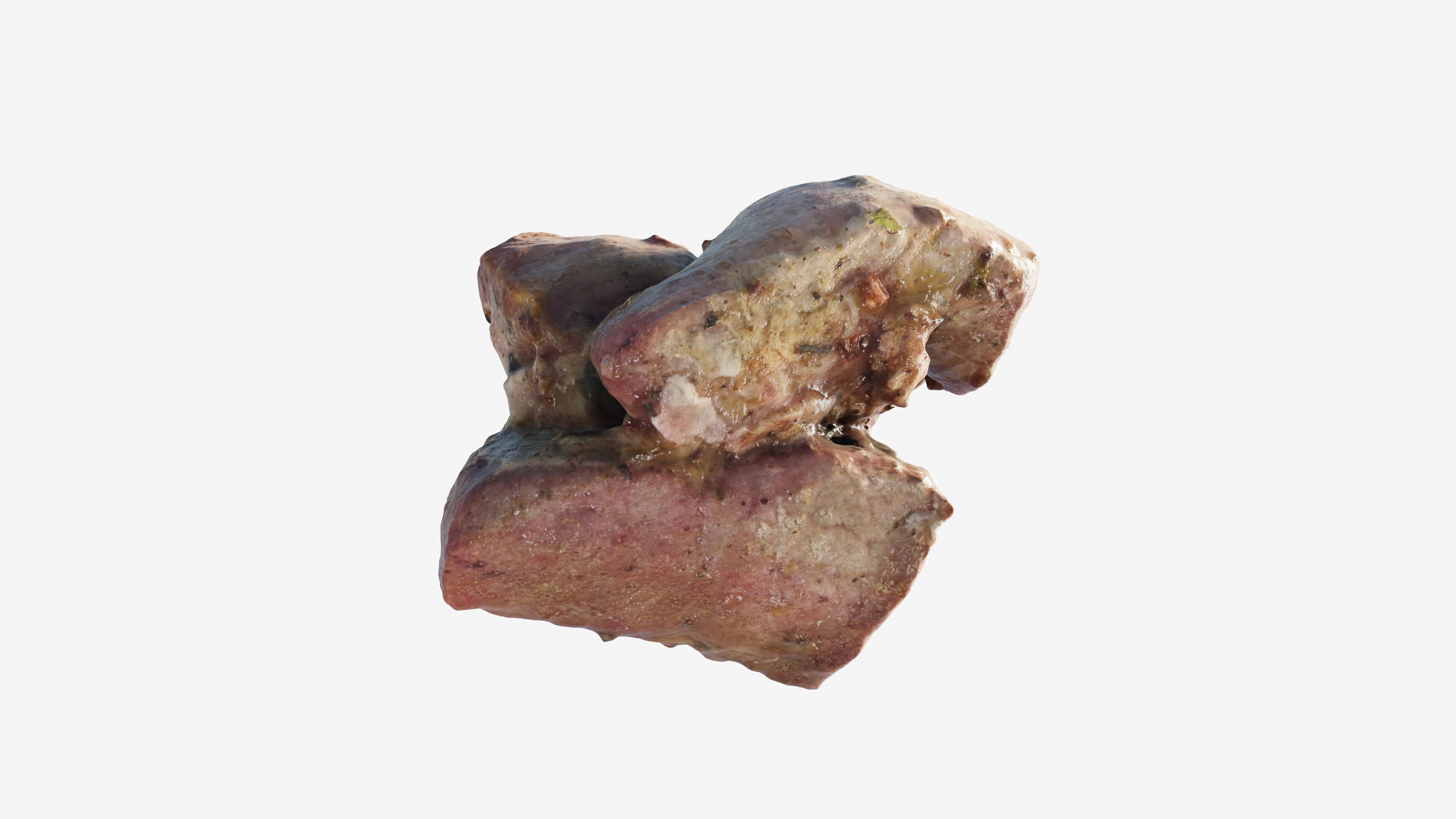 Scanned shashlik BBQ Meat on stick Low-poly 3D model_19