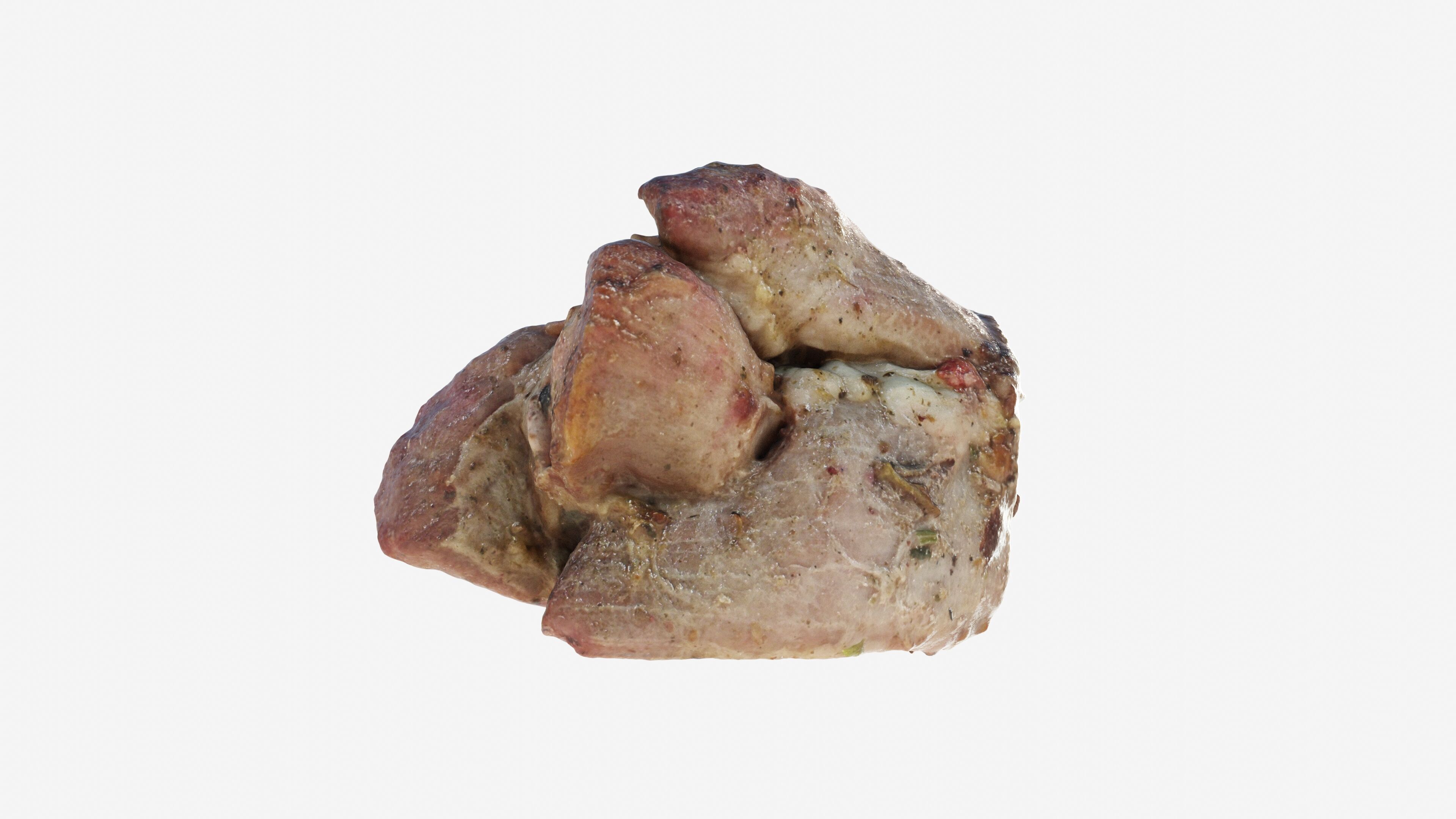 Scanned shashlik BBQ Meat on stick Low-poly 3D model_22