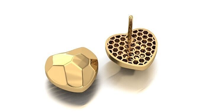Heart earrings 3D print model