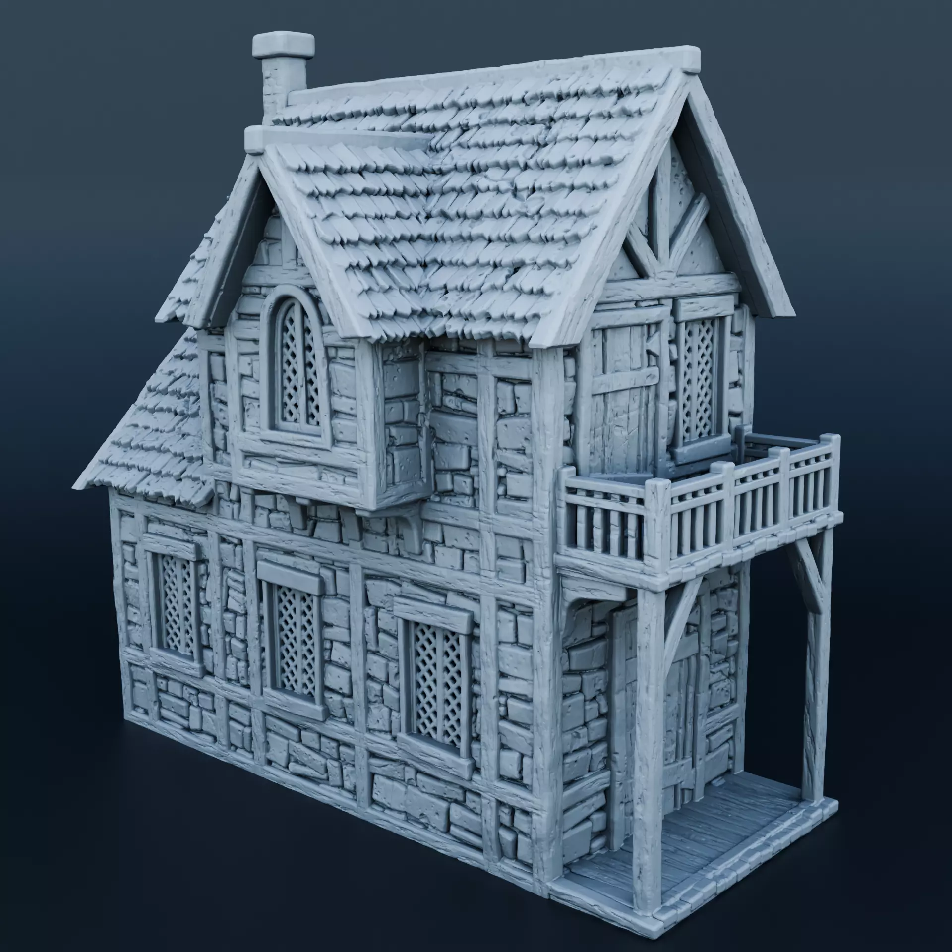 Medieval house 3D print model