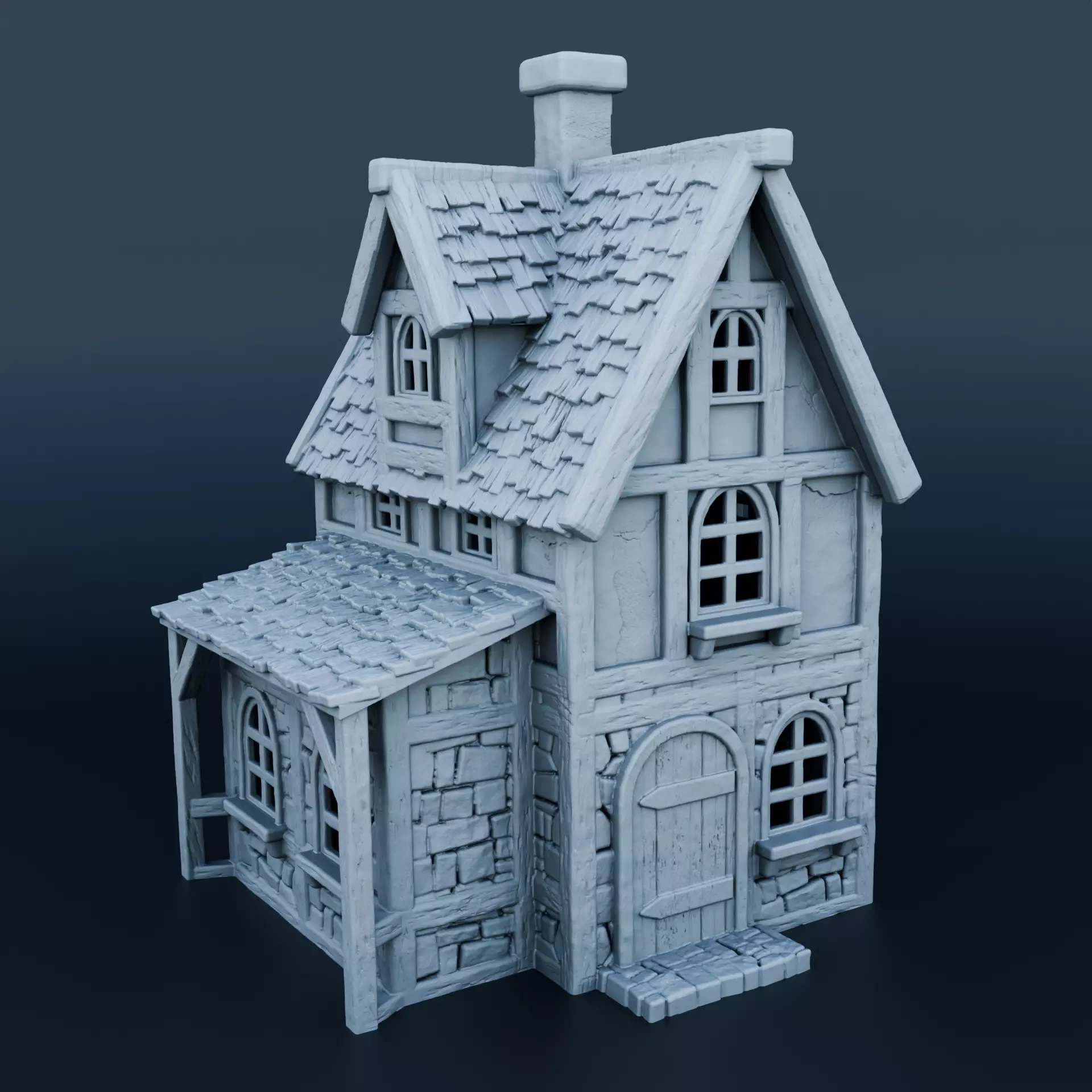 Medieval house 3D print model