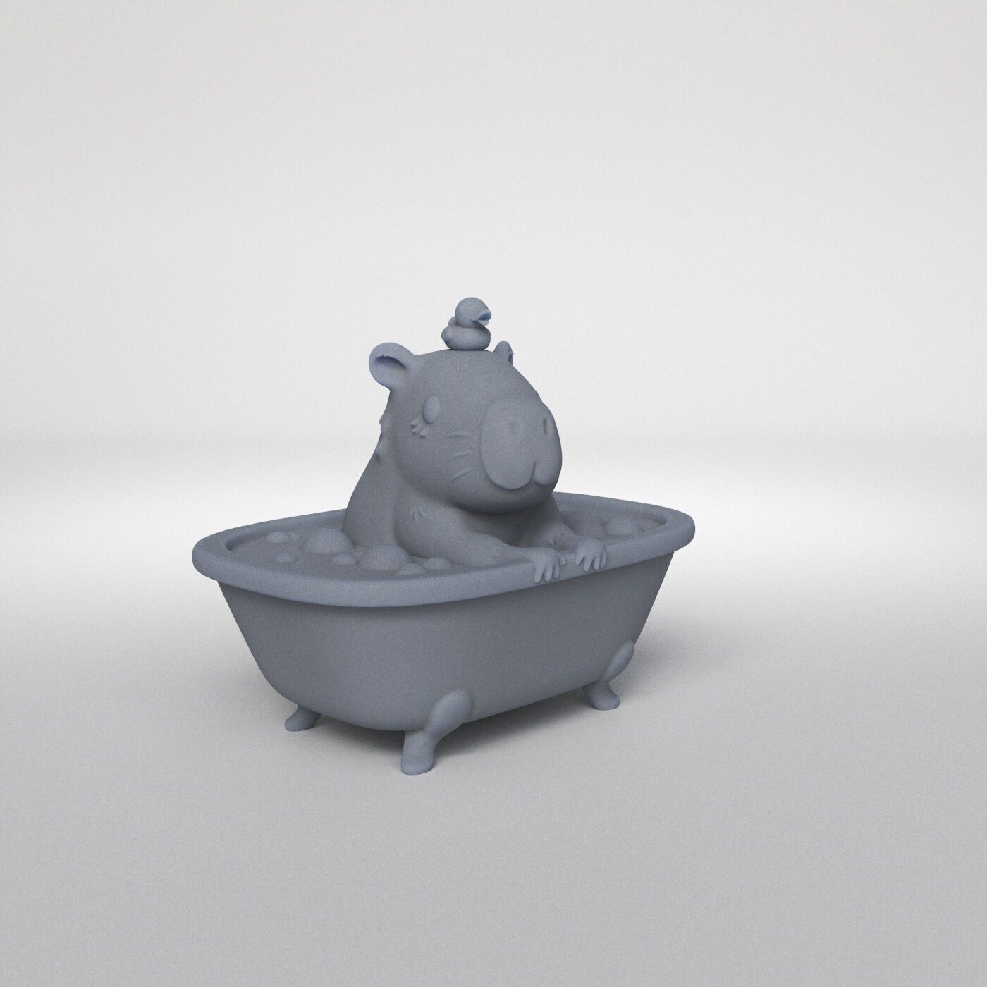 capibara bathub 3D print model_3