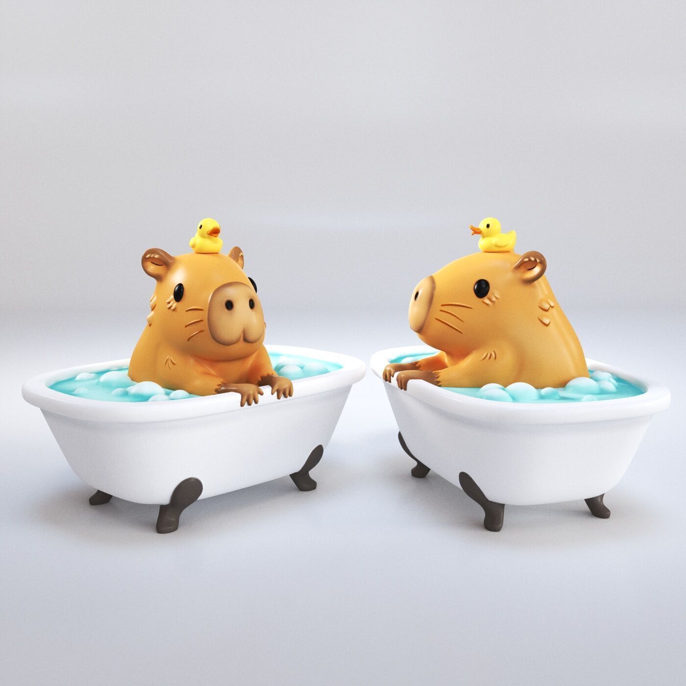 capibara bathub 3D print model_1