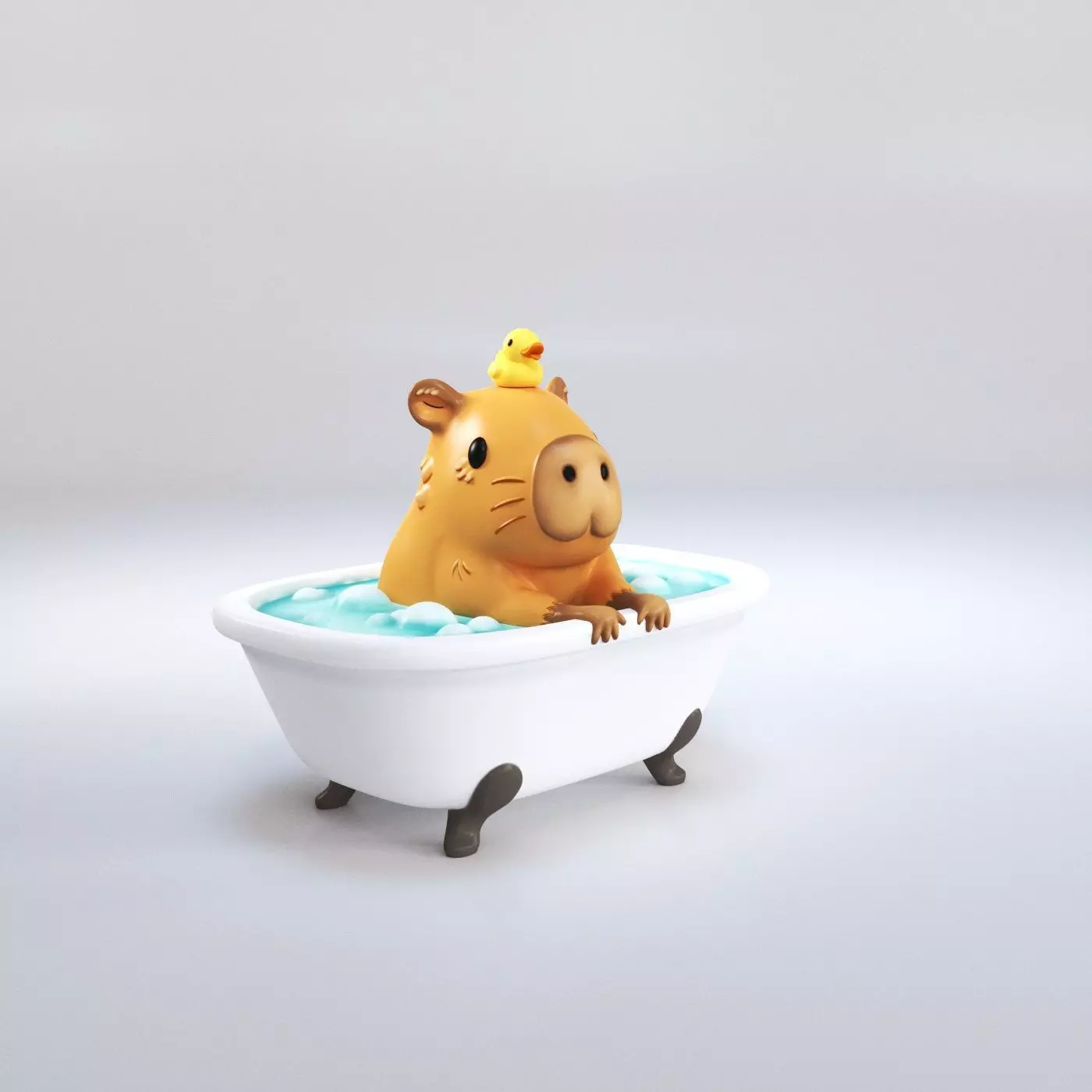 capibara bathub 3D print model_0