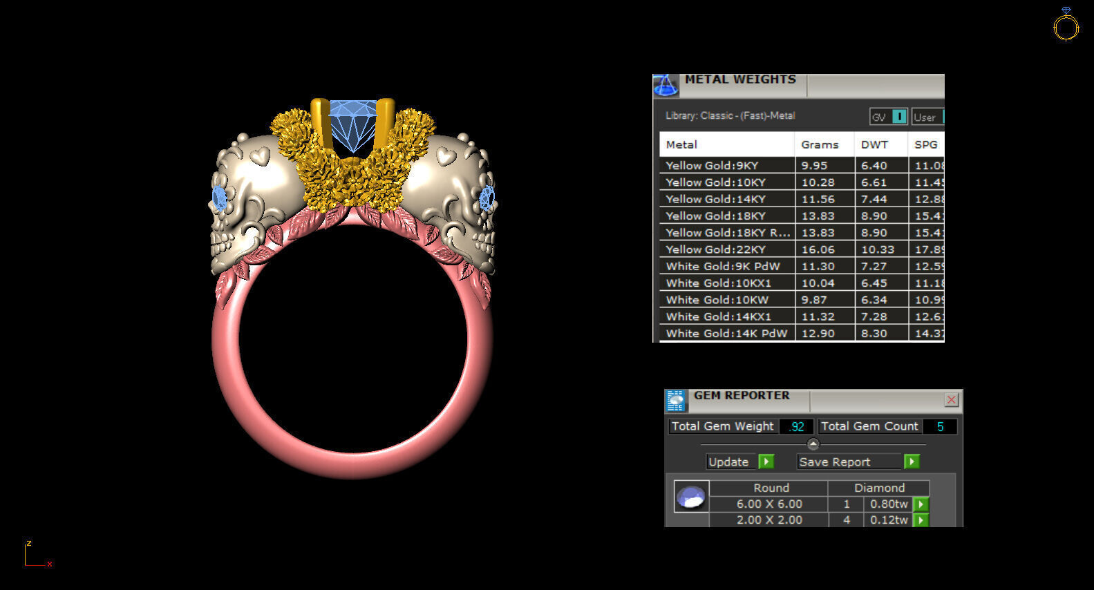 Dia de muertos ring 3D model_5