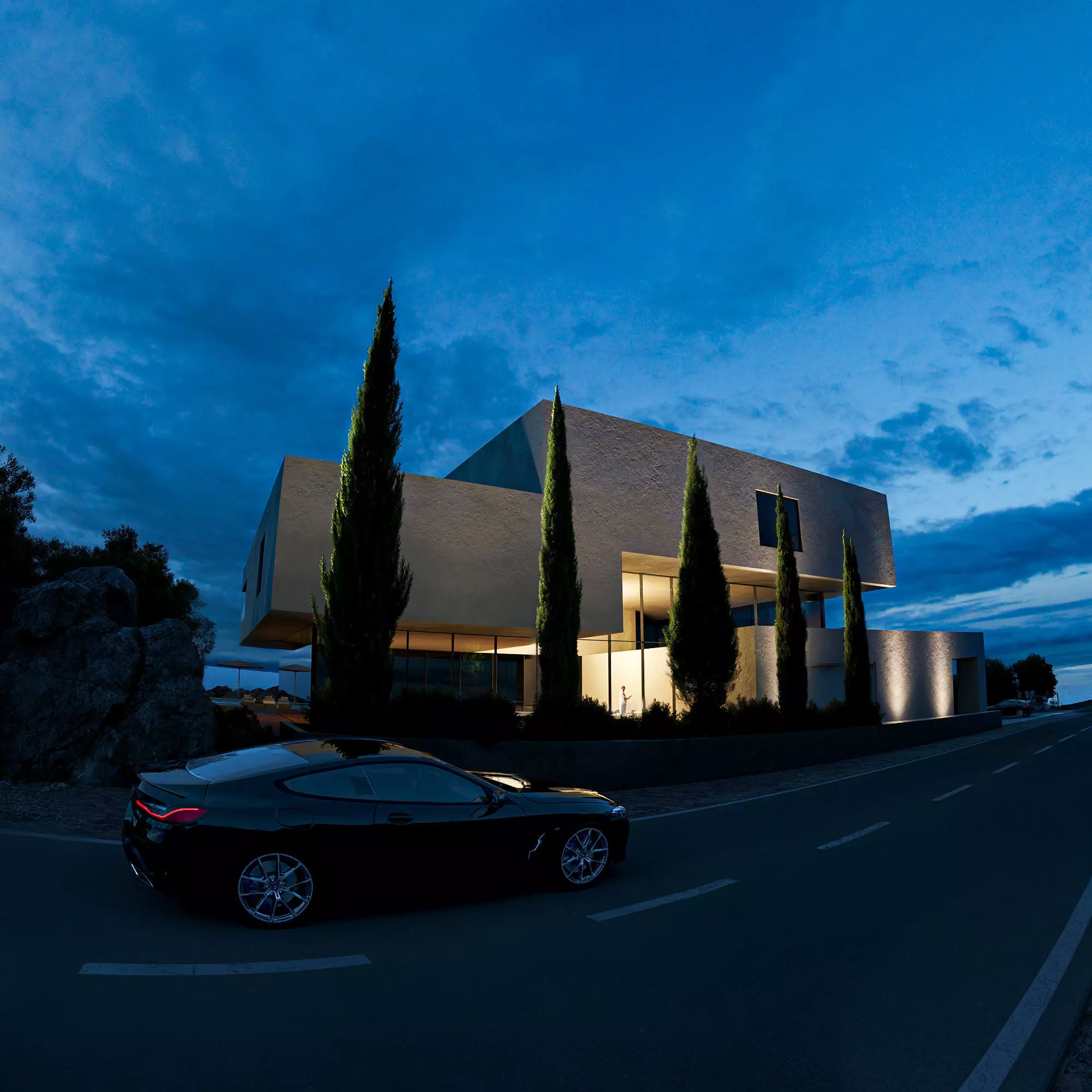 Casa villa beach scene 3D model_6