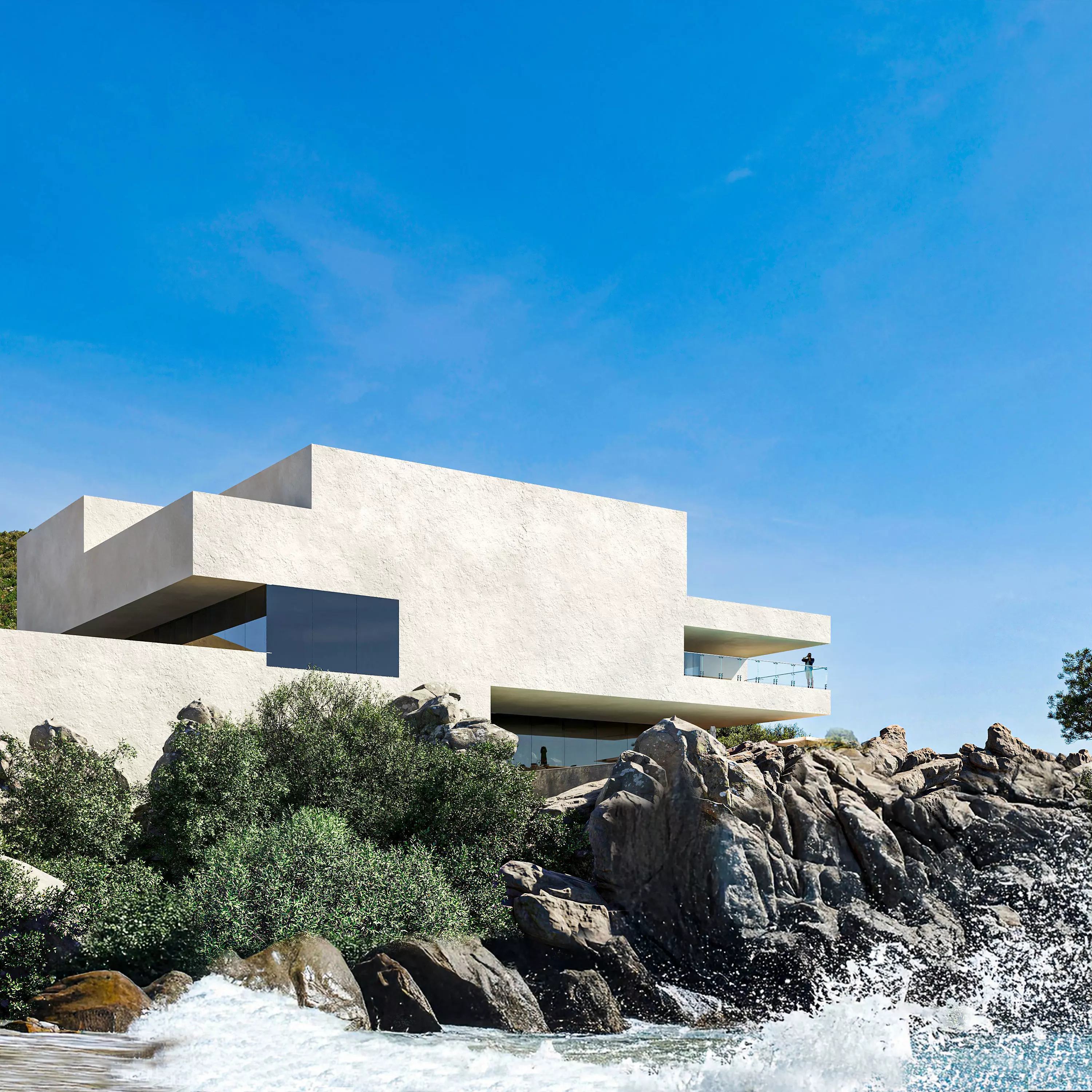 Casa villa beach scene 3D model_5