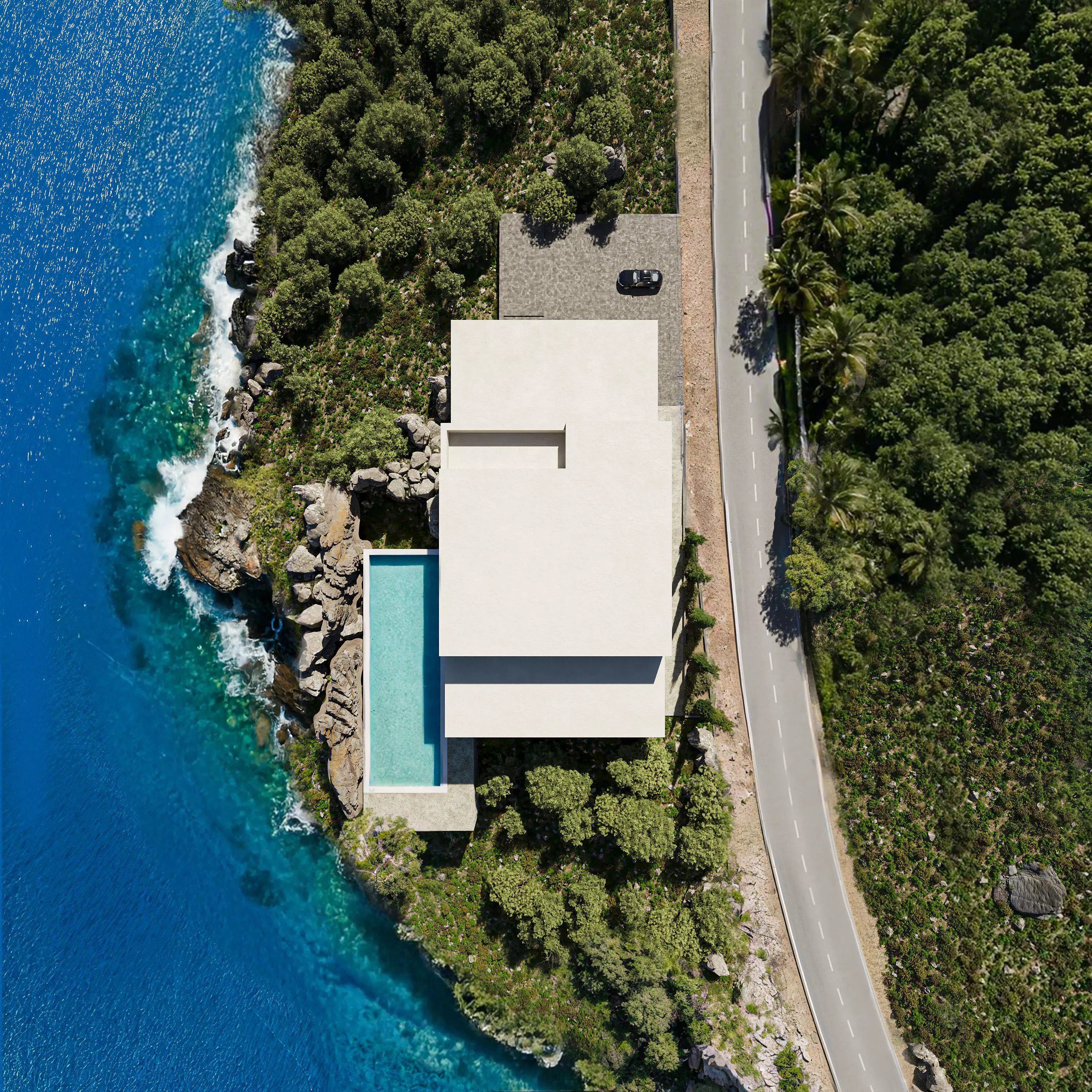 Casa villa beach scene 3D model_0