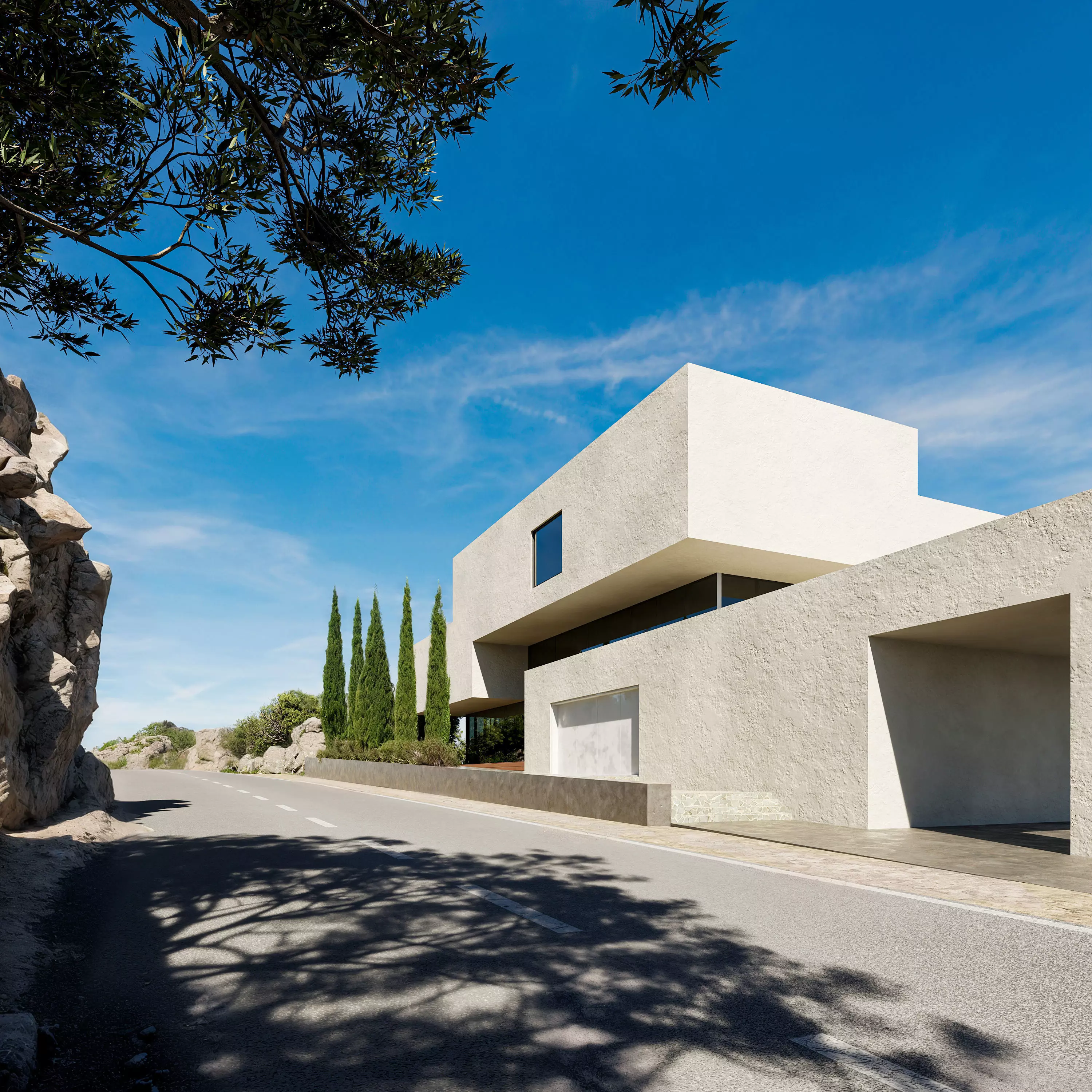 Casa villa beach scene 3D model_2