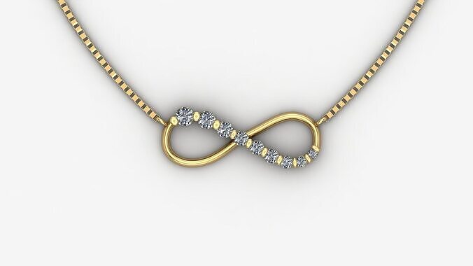 Infinity diamond pendant 3D model