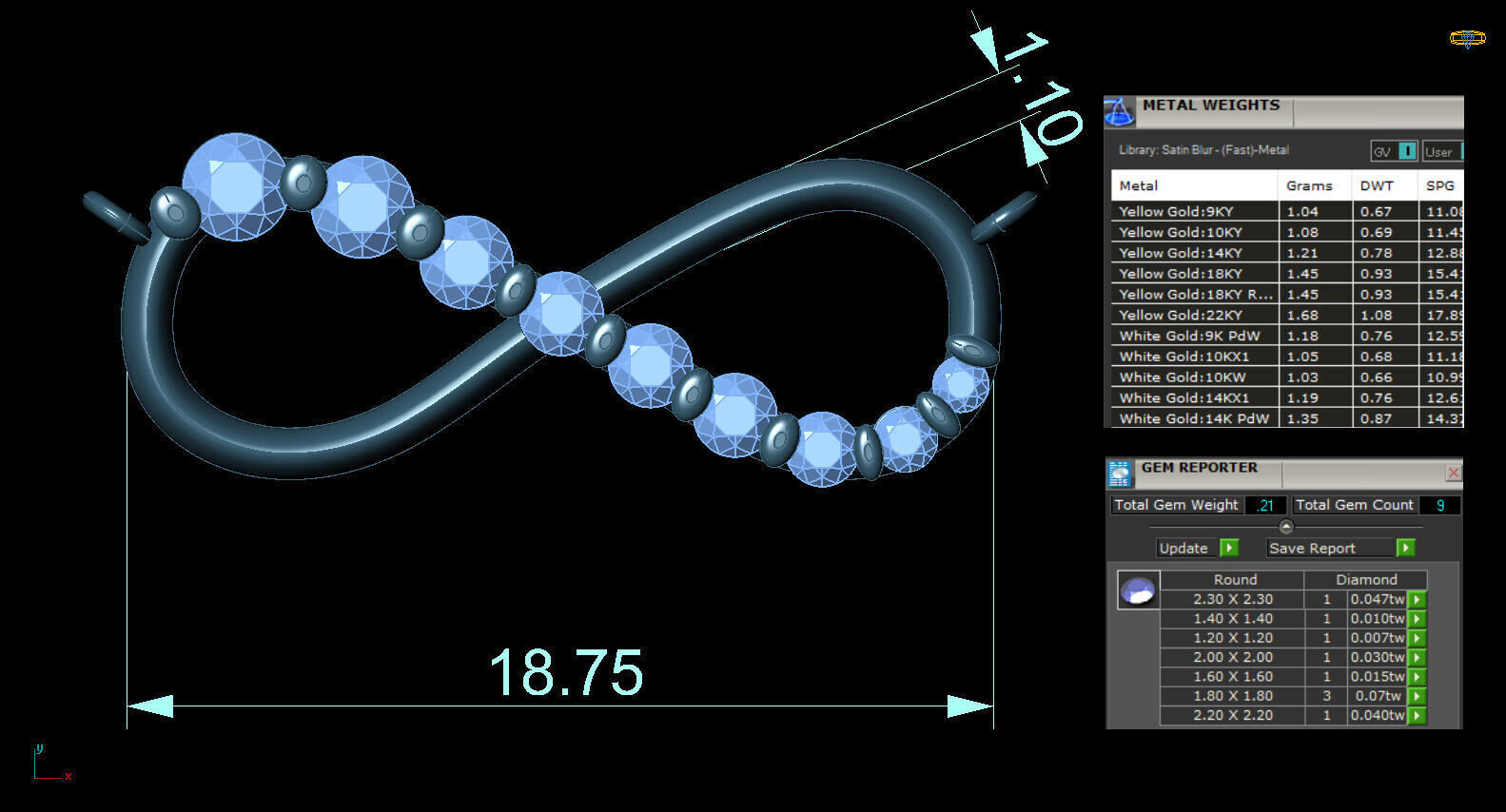 Infinity diamond pendant 3D model_1