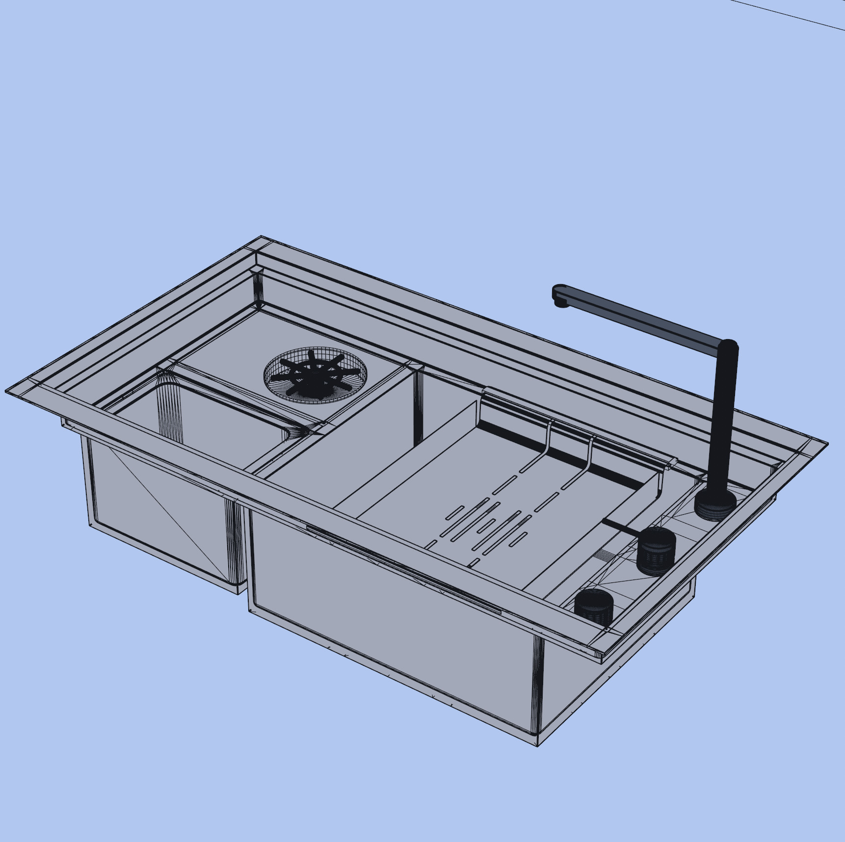 SINK GOLD Low-poly 3D model_5