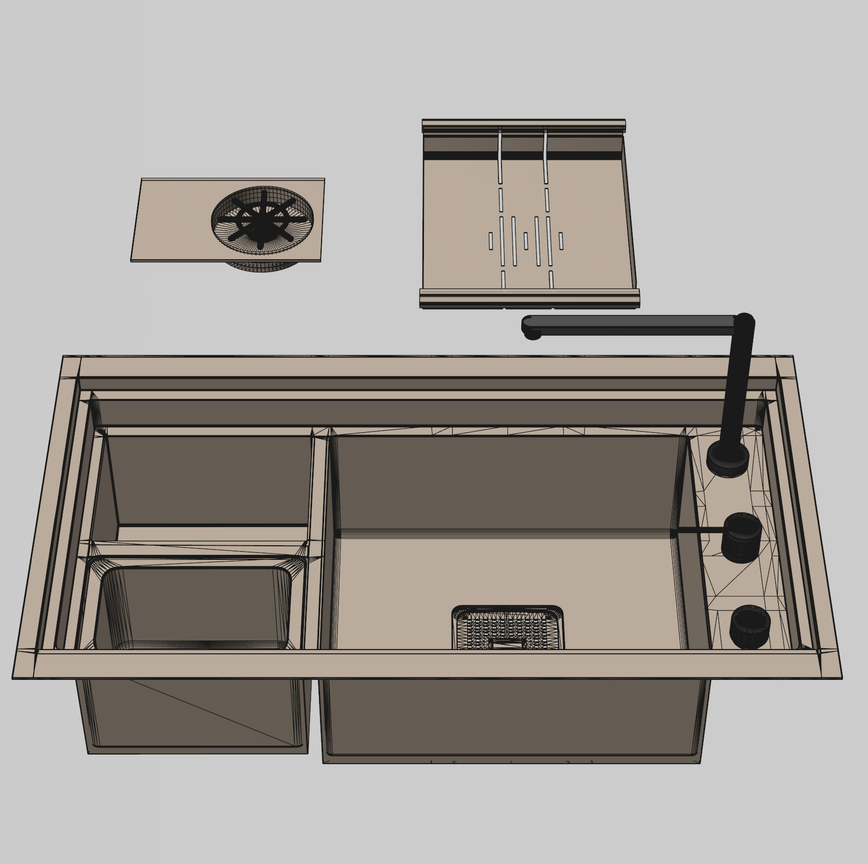 SINK GOLD Low-poly 3D model_4