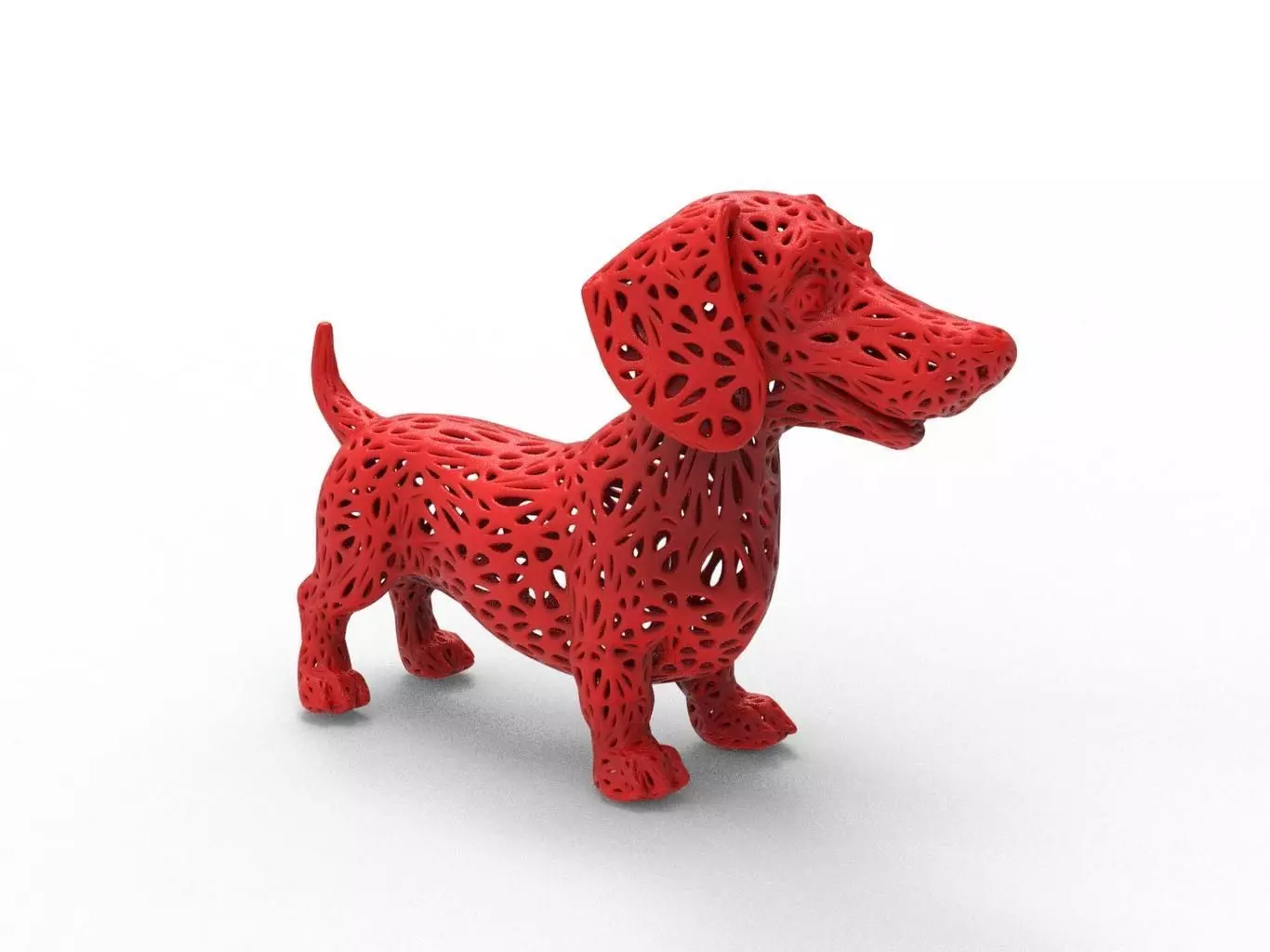 Dachshund dog Voronoi Style 3D print model_0