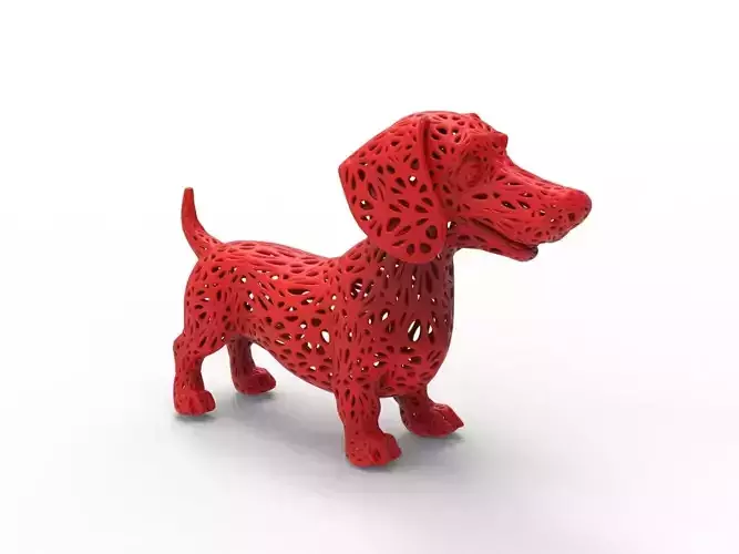 Dachshund dog Voronoi Style