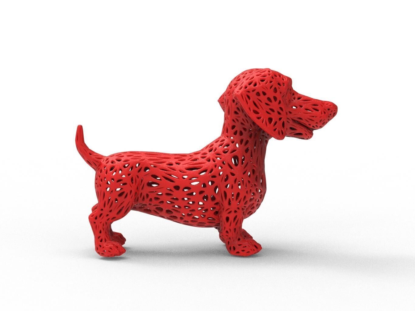 Dachshund dog Voronoi Style 3D print model_2