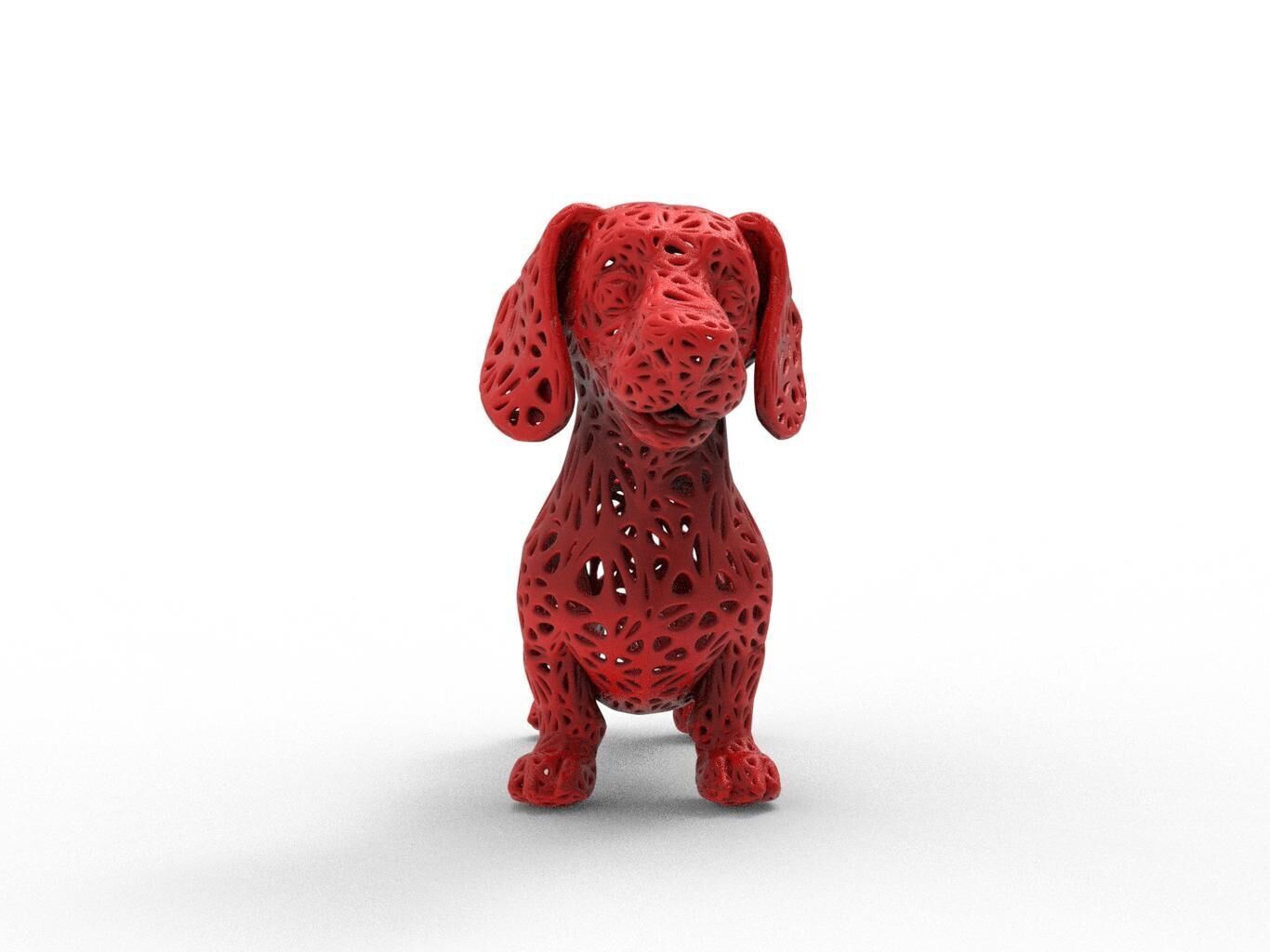 Dachshund dog Voronoi Style 3D print model_4