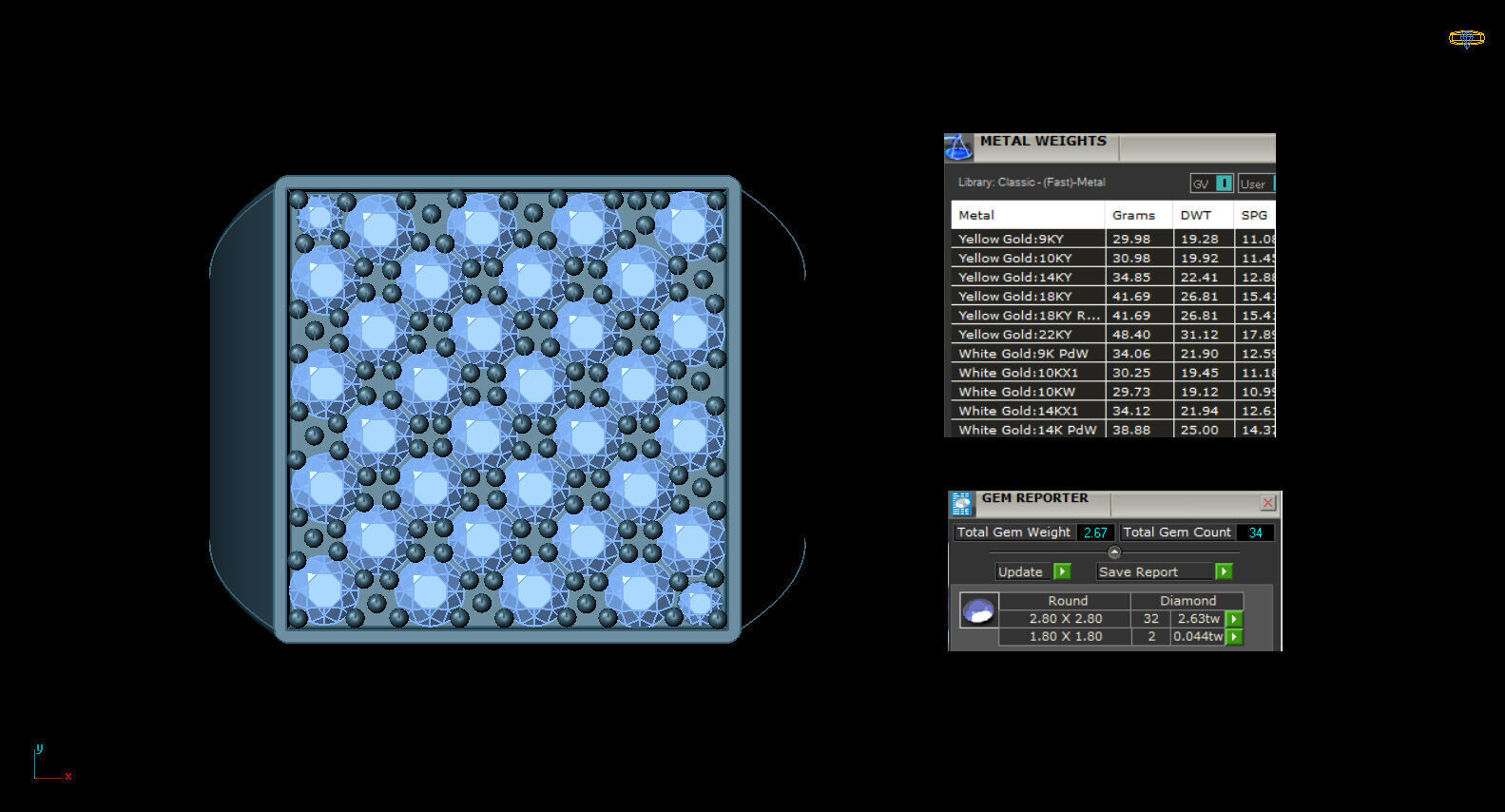 signet diamond ring 3D model_1