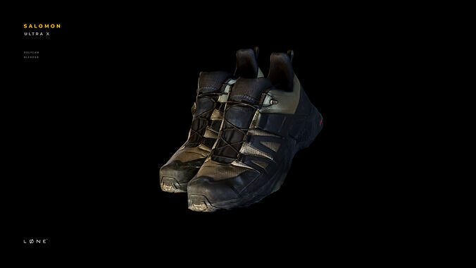 Salomon Ultra X Low-poly 3D model Low-poly 3D model