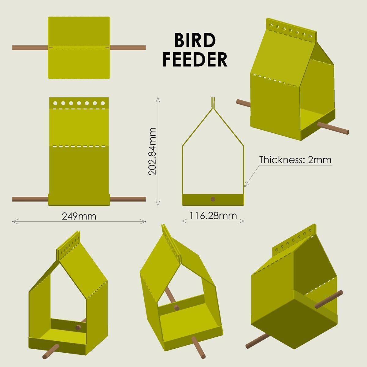 Bird Feeder 3D print model_3