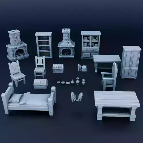Medieval props 3D print model