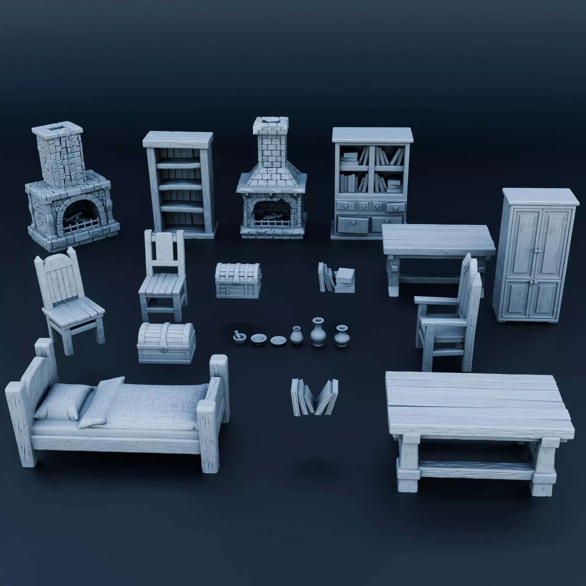 Medieval props 3D print model_0