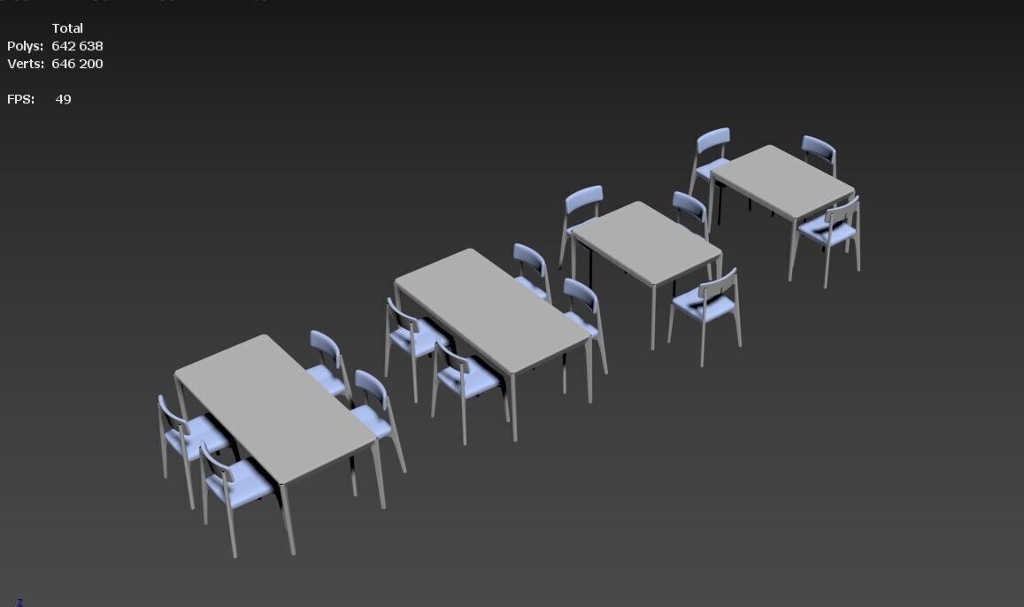 Aska Dining Set Free 3D model_6
