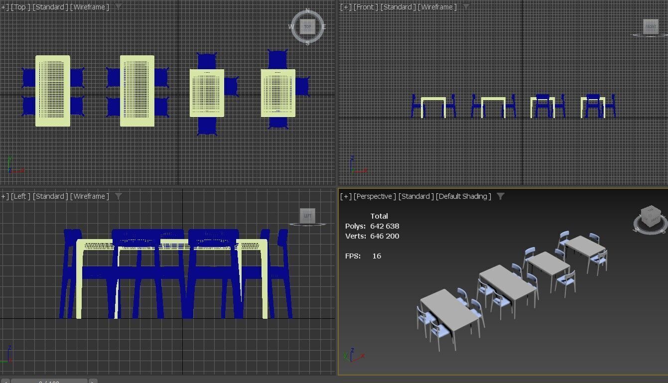 Aska Dining Set Free 3D model_5