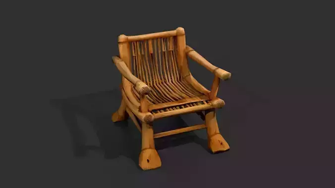 Stylized bamboo wooden chair armchair